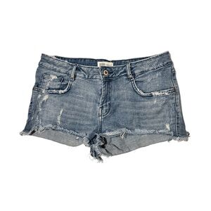 Zara Distressed Blue Jean Shorts